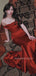 Off Shoulder Burgundy Satin Long Evening Prom Dresses, Mermaid Prom Dress, MR9461