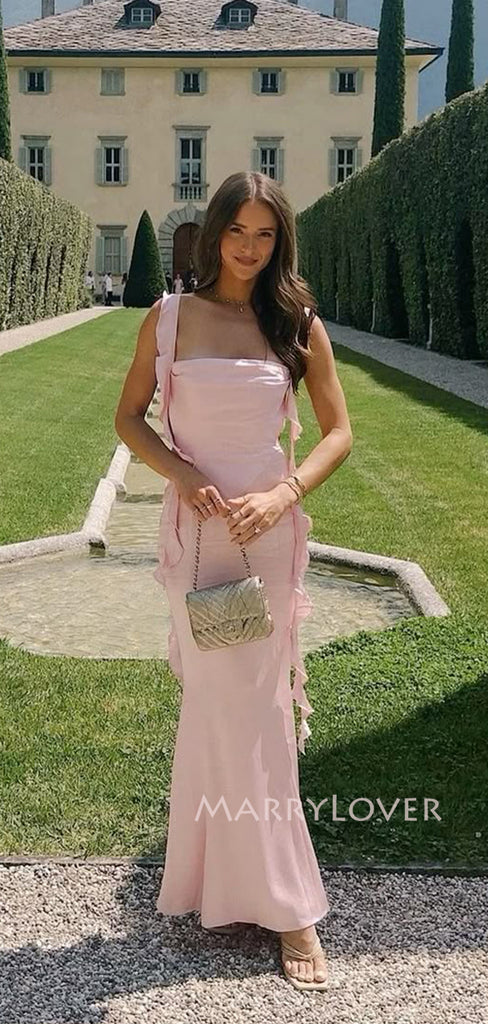 Lovely Soft Satin Mermaid Long Evening Prom Dresses, MR9482