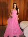 Strapless A-line Pink Long Evening Prom Dresses, MR9494
