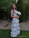 Gorgeous Blue Side Slit Long Evening Prom Dresses, MR9508