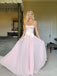 Sexy Spaghetti Straps Pink Chiffon Long Evening Prom Dresses, Pink Satin Prom Dress, MR9517