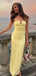 Sweet heart Yellow Mermaid Long Evening Prom Dresses, MR9528
