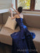 Formal Navy Blue Mermaid Long Evening Prom Dresses, Spaghetti Straps Prom Dress, MR9531