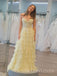 Gorgeous Yellow Chiffon Appliques Long Evening Prom Dresses, Sweet Heart Prom Dress, MR9536