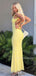 Sexy Yellow Mermaid Long Backless Evening Prom Dresses, MR9542
