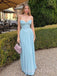Elegant Sweetheart Blue Chiffon Long Evening Prom Dresses, MR9547