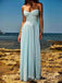 Elegant Sweetheart Blue Chiffon Long Evening Prom Dresses, MR9547