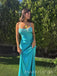 Elegant Spaghetti Straps Blue Long Evening Prom Dresses, MR9559