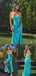 Elegant Spaghetti Straps Blue Long Evening Prom Dresses, MR9559