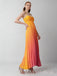 Gorgeous Spaghetti Straps Orange Chiffon Long Evening Prom Dresses, MR9564