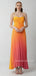 Gorgeous Spaghetti Straps Orange Chiffon Long Evening Prom Dresses, MR9564