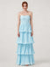 Lovely Blue Chiffon A-line Long Evening Prom Dresses, MR9565
