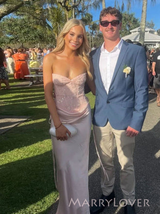 Sweetheart Pink Mermaid Long Evening Prom Dresses, MR9567