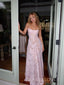 Formal Pink Spaghetti Straps Long Evening Prom Dresses, Backless Prom Dress, MR9587