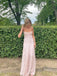 Floor-length Spaghetti Straps Pink Long Evening Prom Dresses, MR9589