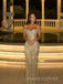 Sparkly Off Shoulder Mermaid Silver Grey Long Evening Prom Dresses, MR9600