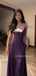Simple Purple Sequins Long Evening Prom Dresses, Spaghetti Straps V-neck Prom Dress, MR9608
