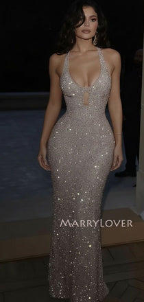 Silver Sequins Mermaid Long Evening Prom Dresses, MR9609