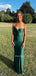Sweetheary Emeral Green Mermaid Long Evening Prom Dresses, MR9619