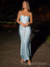 Simple Sweetheart Blue Satin Long Evening Prom Dresses, Mermaid Prom Dress, MR9625
