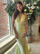 Deep V-neck Mermaid Yellow Long Evening Prom Dresses, MR9638