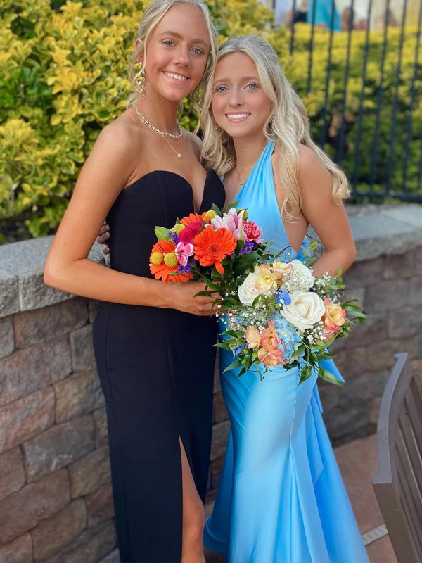 Deep V-neck Mermaid Yellow Long Evening Prom Dresses, MR9638