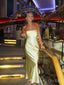 Simple Strapless Yellow Mermaid Long Evening Prom Dresses, MR9640