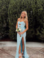 Popular Blue Sweetheart Mermaid Long Evening Prom Dresses, MR9646