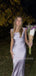 Formal Mermaid Lilac Satin Long Evening Prom Dresses, MR9649