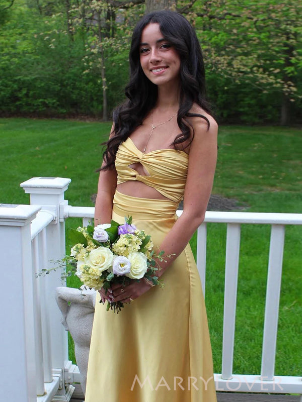 Simple Mermaid Sweetheart Satin Long Evening Prom Dresses, MR9654