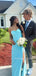Formal Mermaid Sweetheart Blue Side Slit Long Evening Prom Dresses, MR9655