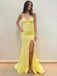 Lovely Sweetheart Mermaid Yellow Long Evening Prom Dresses, MR9664