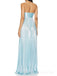 Simple Sweetheart Blue Side Slit Long Evening Prom Dresses, MR9665
