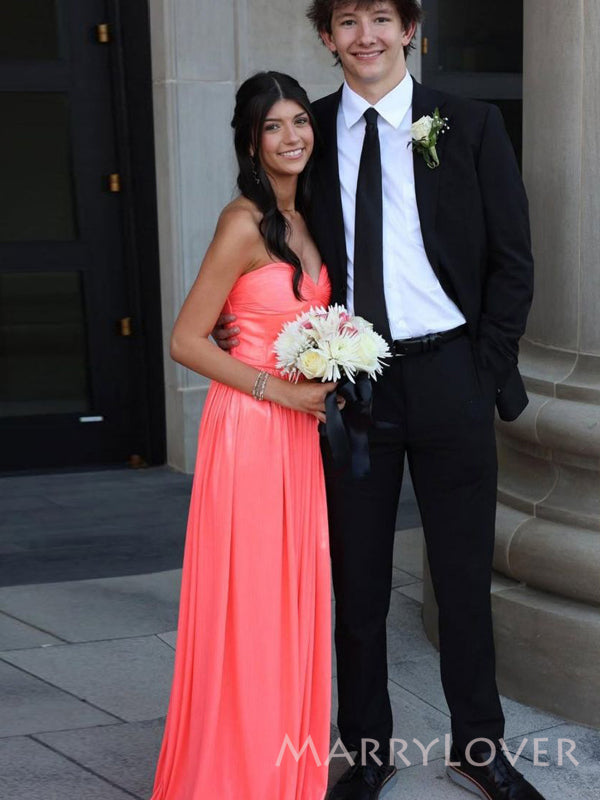 Simple Sweetheart A-line Long Evening Prom Dresses, MR9681