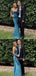 Unique Sweetheart Dark Blue Mermaid Long Evening Prom Dresses, MR9684
