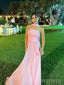 Formal Strapless Pink A-line Long Evening Prom Dresses, MR9687