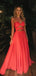 Sweetheart A-line Chiffon Long Evening Prom Dresses, MR9695