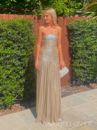 Lovely Strapless Mermaid Long Evening Prom Dresses, MR9713