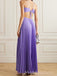 A-line Purple Chiffon SSpaghetti Straps Long Evening Prom Dresses, MR9747