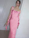 Mermaid Soft Satin Straps Long Evening Prom Dresses, MR9759