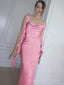 Mermaid Soft Satin Straps Long Evening Prom Dresses, MR9759
