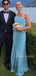 Unique Blue Strapless Long Evening Prom Dresses, MR9778