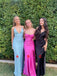 Gorgeous Mermaid Spaghetti Straps Satin Long Evening Prom Dresses, MR9795