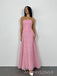 Morden Pink Tulle Long Evening Prom Dresses, Strapless Prom Dress, MR9797