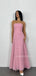 Morden Pink Tulle Long Evening Prom Dresses, Strapless Prom Dress, MR9797