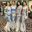 Mismatched Mermaid Satin Long Bridesmaid Dresses , MRB0003