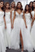 Mermaid White Spaghetti Straps Long Cheap Bridesmaid Dresses , MRB0019