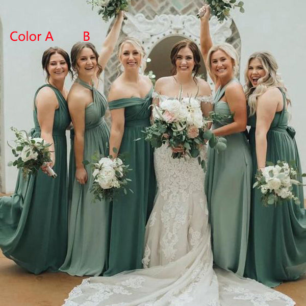 affordable bridesmaid dresses by color Mismatched Green A-line Long Cheap , MRB0026 – MarryLover Fall bridesmaid Color:Cascade YGroup_clairestripedmaxidress AW.Bridal A-line V-Neck Floor