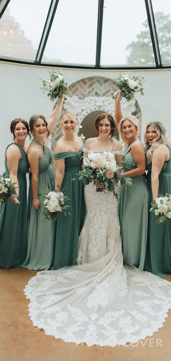 Green Cheap Bridesmaid Dresses Under 20 Dollars Mismatched Green A