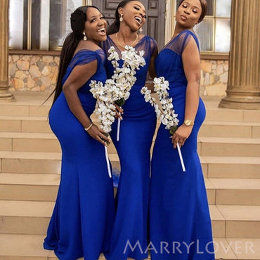 Royal Blue Mermaid Sweetheart Cheap Bridesmaid Dresses , MRB0032